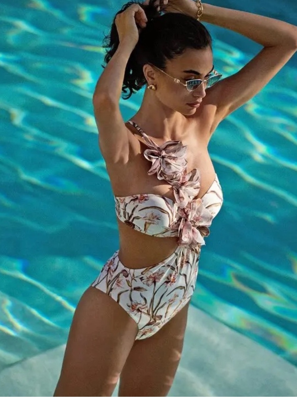 PatBO Botanic Retro Flower Applique One Piece
